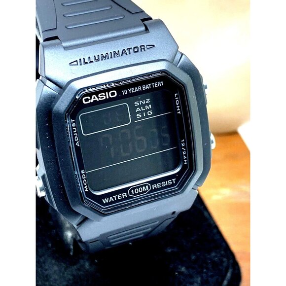 Casio Men's Watch W800H Illuminator Quartz Digital Black Resin Sport 3240 - Picture 13 of 14